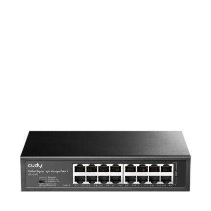 Cudy Switch Gigabit a 16 porte - Facile gestione - Alloggiamento in metallo per montaggio su rack - Plug and Play - Kit di montaggio su rack incluso - Colore nero