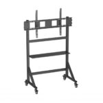 Ewent EW1584 Supporto da pavimento per schermi interattivi/TV da 55 a 100" - Vassoio multiuso - Peso max. 120 kg - Altezza regolabile - Ruote - Colore nero