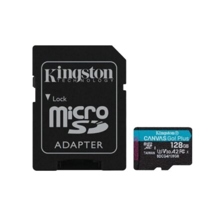 Kingston Scheda Micro SDXC 128 GB UHS-I U3 V30 Classe 10 200 MB/s Canvas Go Plus con adattatore