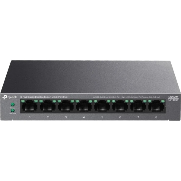 TP-Link TL-LS108GP Switch 8 porte 10/100/1000Mbps - POE TP-Link TL-LS108GP Switch 8 porte 10/100/1000Mbps - POE