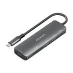 Aisens USB-C Dock 6 in 1 - USB-C a 1xHDMI - 2xUSB-A - 1xUSB-C PD 100W - 1xSD - 1xMicroSD - 15 cm - Colore grigio