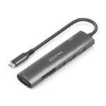 Aisens USB-C Dock 7 in 1 - USB-C a 1xHDMI - 2xUSB-A 2.0 - 1xUSB-A 3.0 - 1xUSB-C 100W - 1xSD - 1xMicroSD - 15 cm - Colore grigio