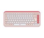 Logitech Pop Icon Keys Tastiera wireless - Bluetooth - Indicatori luminosi - Autonomia fino a 36 mesi - Colore bianco e arancione