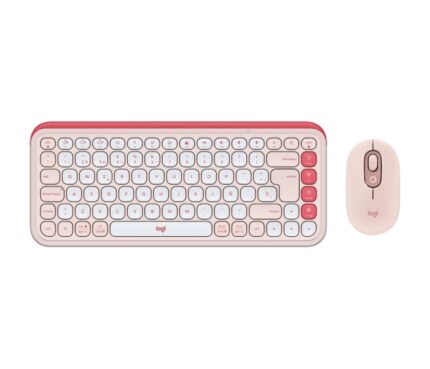 Logitech Pop Icon Combo Pack Wireless Tastiera multimediale + Mouse - Bluetooth - Autonomia tastiera 36 mesi - Mouse 24 mesi - Colore rosa e bianco