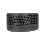 Logitech Wave Keys Tastiera wireless ondulata - Indicatori luminosi - Piedini regolabili - Autonomia fino a 36 mesi - Poggiamani imbottito