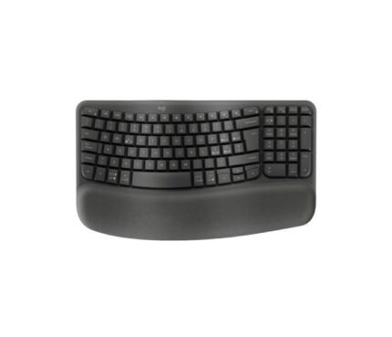 Logitech Wave Keys Tastiera wireless ondulata - Indicatori luminosi - Piedini regolabili - Autonomia fino a 36 mesi - Poggiamani imbottito