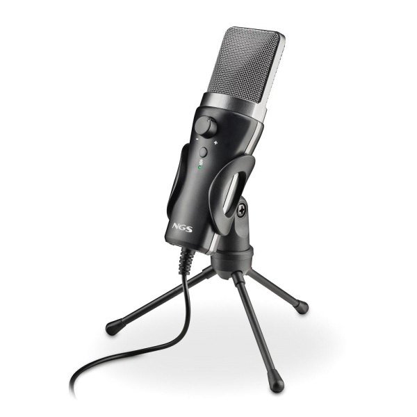NGS MS120USB Microfono USB per streaming - Configurazione regolabile - Registrazione cardioide - Porta di monitoraggio cuffie - Compatibile con PS4 NGS MS120USB Microfono USB per streaming - Configurazione regolabile - Registrazione cardioide - Porta di monitoraggio cuffie - Compatibile con PS4