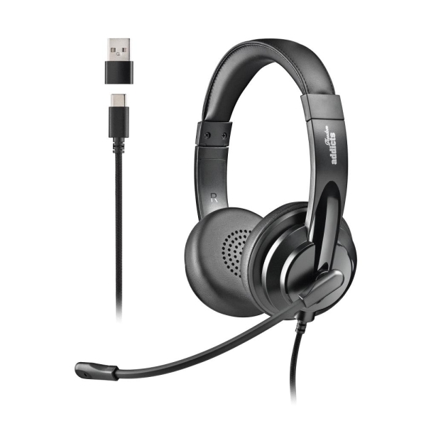 NGS VOX605-C Cuffie USB-C con microfono - Microfono regolabile e flessibile - Cuscinetti e archetto imbottiti - Archetto regolabile - Controllo sul cavo - Cavo da 2 m - Colore nero NGS VOX605-C Cuffie USB-C con microfono - Microfono regolabile e flessibile - Cuscinetti e archetto imbottiti - Archetto regolabile - Controllo sul cavo - Cavo da 2 m - Colore nero