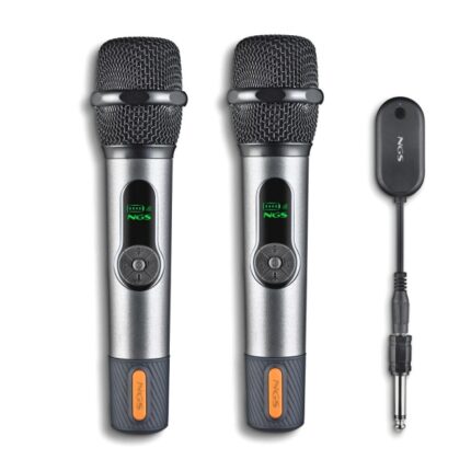 NGS SingerStar Duo Kit 2 Microfono wireless vocale - Tipo dinamico - Suono potente e chiaro - Ingresso jack 3