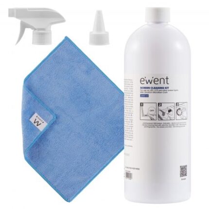 Ewent Kit Spray detergente per schermi 1000 ml + panno in microfibra