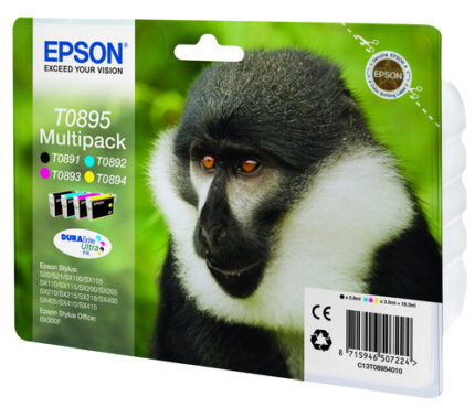 Epson T0895 Confezione da 4 cartucce d'inchiostro originali - C13T08954010