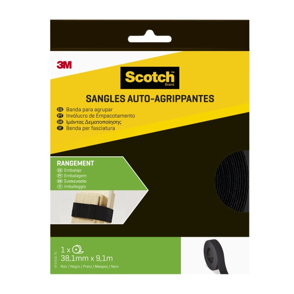 Scotch Strisce organizzatrici per cavi - 38 mm x 9 m - Riutilizzabili - Colore nero Scotch Strisce organizzatrici per cavi - 38 mm x 9 m - Riutilizzabili - Colore nero