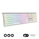 Subblim Tastiera wireless Master - Bluetooth e 2.4G - Illuminata - Tasti ergonomici a basso profilo - Colore bianco argento