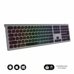 Subblim Tastiera wireless Master - Bluetooth e 2.4G - Illuminata - Tasti ergonomici a basso profilo - Colore grigio nero