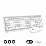 Subblim Combo Dual Prestige - Tastiera e mouse wireless - Bluetooth e 2.4G - Funzionamento silenzioso - Colore bianco argento