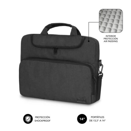 Subblim Valigetta per laptop fino a 14 pollici - Protezione Air Padding - Resistente poliestere Oxford - Repellente ai liquidi - Colore nero