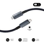 Cavo Subblim High USB-C - 240 W - Nylon intrecciato - 40 Gbps - Chip E-Marker - 1