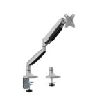 Ewent Supporto da tavolo con braccio articolato per monitor fino a 45" - Girevole e inclinabile - Gestione dei cavi - Peso massimo 15 kg - VESA 100x100 - Morsetto per spessore massimo di 80 mm - 134x625x663 mm - Colore grigio spazio