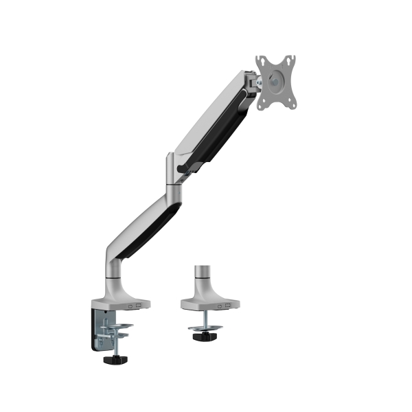Ewent Supporto da tavolo con braccio articolato per monitor fino a 45" - Girevole e inclinabile - Gestione dei cavi - Peso massimo 15 kg - VESA 100x100 - Morsetto per spessore massimo di 80 mm - 134x625x663 mm - Colore grigio spazio Ewent Supporto da tavolo con braccio articolato per monitor fino a 45" - Girevole e inclinabile - Gestione dei cavi - Peso massimo 15 kg - VESA 100x100 - Morsetto per spessore massimo di 80 mm - 134x625x663 mm - Colore grigio spazio