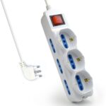 Ewent Ciabatta con 9 prese - 6 prese L + 3 prese L/F (Schuko) - Interruttore On/Off - Protezione contro le sovratensioni - Spina italiana piatta ad angolo - Protezione bambini - Cavo da 1