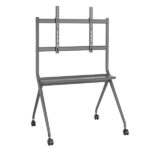 Ewent Supporto da pavimento per TV fino a 86" - Vassoio ausiliario - Altezza regolabile - Gestione dei cavi - VESA massimo 800x600 - Peso massimo 120 kg - Ruote per lo spostamento - 1067x801x1725 mm - Colore nero