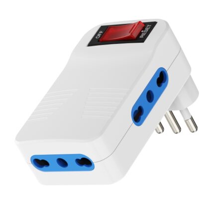 Ewent Presa multipla a muro a 3 vie - 3 prese italiane di tipo L/Schuko da 10/16 A - 3 prese di tipo L da 10/16 A - Interruttore On/Off - Protezione da sovraccarico - Spina italiana - Colore bianco