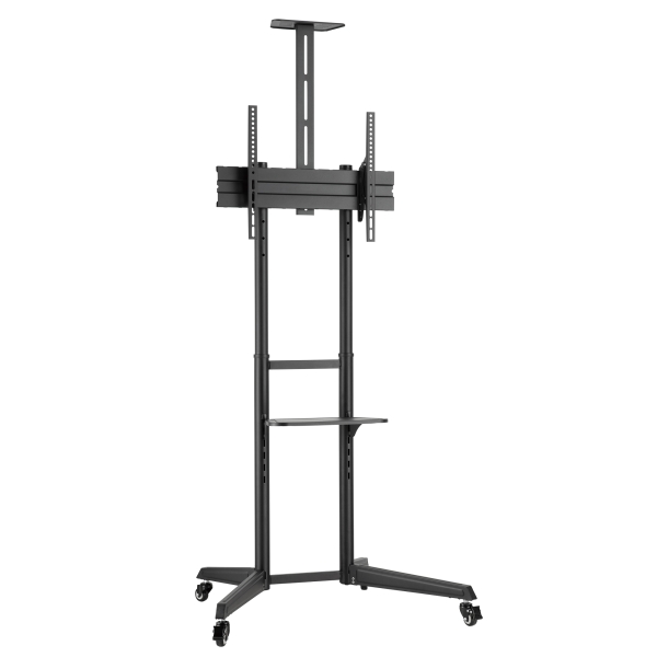 Ewent Supporto da pavimento per TV fino a 70" - Vassoio ausiliario - Altezza regolabile - Gestione dei cavi - VESA massimo 600x400 - Peso massimo 50 kg - Ruote con blocco - 871x678x1966 mm - Colore nero Ewent Supporto da pavimento per TV fino a 70" - Vassoio ausiliario - Altezza regolabile - Gestione dei cavi - VESA massimo 600x400 - Peso massimo 50 kg - Ruote con blocco - 871x678x1966 mm - Colore nero