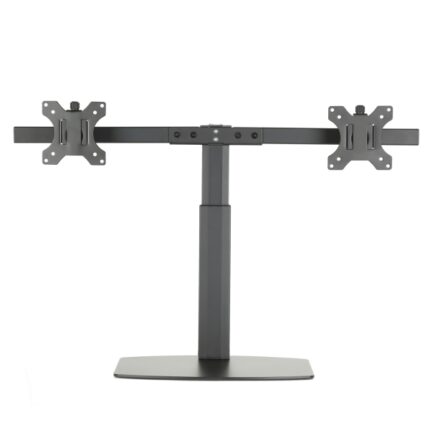 Ewent Supporto da tavolo per due monitor fino a 27" - Molla a gas - Girevole e inclinabile - Gestione dei cavi - Peso massimo di 7 kg per monitor - VESA 100x100 - 738x408x250 mm - Colore nero