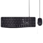 Ewent Pack Tastiera + Mouse per ufficio - Tasti silenziosi a profilo ribassato - 1000 dpi - Disposizione portoghese QWERTY PT - Cavo da 1