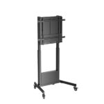 Ewent Supporto da pavimento per TV fino a 100" - Altezza regolabile - Gestione dei cavi - VESA massimo 800x600 - Peso massimo 95 kg - Ruote per lo spostamento - 1038x828x1950 mm - Colore nero opaco