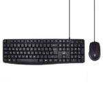 Ewent Pack Tastiera + Mouse per ufficio - Tasti silenziosi a profilo ribassato - 1000 dpi - Disposizione italiana QWERTY IT - Cavo da 1