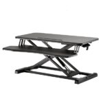Supporto elevatore per monitor Ewent - Ampia superficie di 80x40 cm - Altezza regolabile - Molla a gas - Vassoio per tastiera - Peso massimo 15 kg - Portatile - 800x615x110 mm - Colore nero