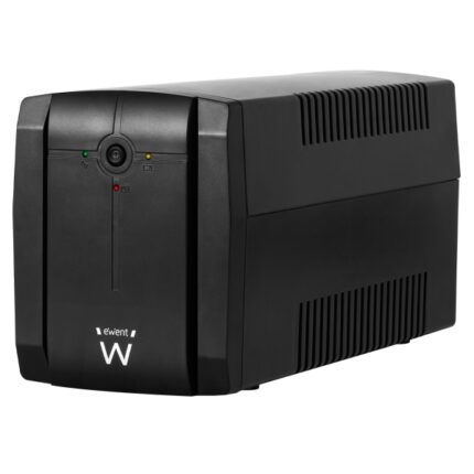 Ewent UPS interattivo 1300VA/720W - 3x Schuko - Cavo di alimentazione - Funzione AVR - Notifica acustica e LED - Protezione elettrica - Batteria sostituibile da 12V / 7Ah - Colore nero