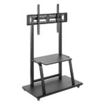 Ewent Supporto da pavimento per TV fino a 100" - Vassoio ausiliario - Altezza regolabile - VESA massimo 800x600 - Peso massimo 150 kg - Ruote per lo spostamento - 1050x570x1785 mm - Colore nero