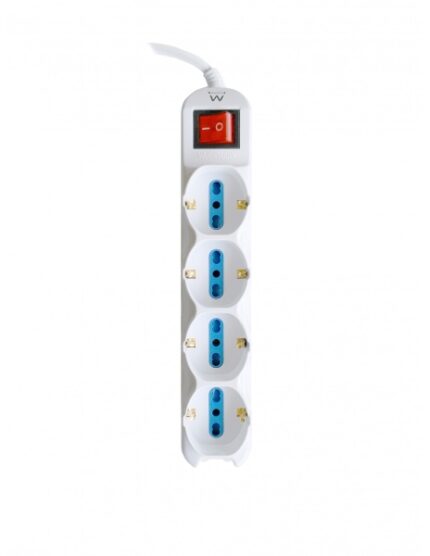Ewent Ciabatta con 12 prese - 8 prese L + 4 prese L/F (Schuko) - Interruttore On/Off - Protezione contro le sovratensioni - Protezione bambini - Cavo da 1