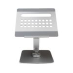 Ewent Supporto da tavolo per laptop - Alluminio - Multiporta 7 in 1 - Rotazione 360° - Regolabile - Base antiscivolo - Pieghevole - Colore argento/grigio