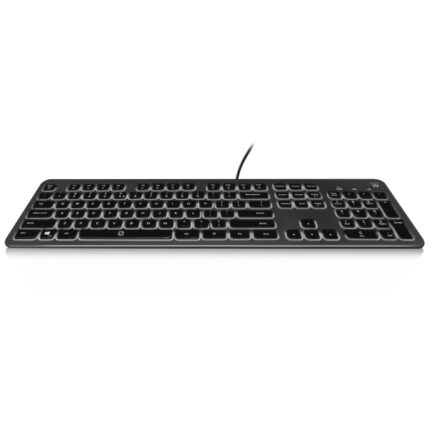 Tastiera Ewent con cavo USB - Disposizione portoghese QWERTY PT - Retroilluminazione - Tasti a basso profilo e silenziosi - Cavo da 1