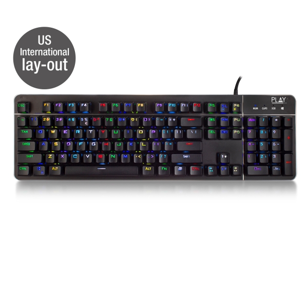 Tastiera meccanica da gioco Ewent - Illuminazione RGB - Disposizione inglese QWERTY US - Copertura in alluminio - Cavo da 1 Tastiera meccanica da gioco Ewent - Illuminazione RGB - Disposizione inglese QWERTY US - Copertura in alluminio - Cavo da 1