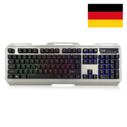Tastiera da gioco Ewent - Illuminazione RGB - Disposizione tedesca QWERTZ DE - Struttura in metallo - 12 tasti multimediali - Cavo da 1
