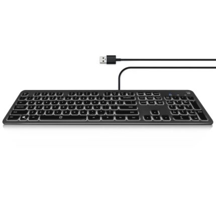 Tastiera Ewent con cavo USB - Disposizione italiana QWERTY IT - Retroilluminazione - Tasti a basso profilo e silenziosi - Cavo da 1