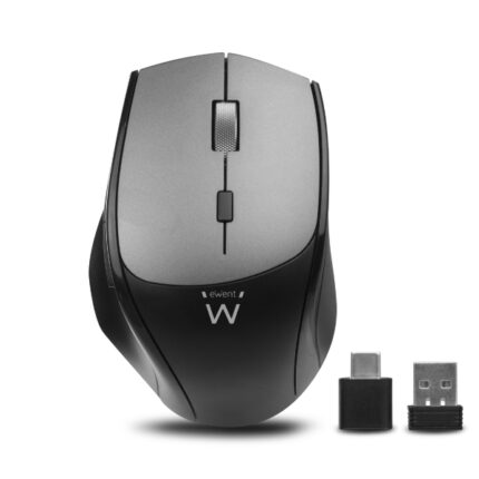Mouse wireless Ewent - 2400 dpi - Clic silenzioso - Bluetooth 5.1 - Ricevitori USB-A e C da 2