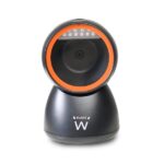 Lettore di codici a barre da tavolo Ewent - 1D 2D QR - Mani libere - Resistente alle cadute - Plug and Play - Colore nero/arancione