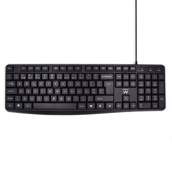 Tastiera Ewent con cavo USB - Disposizione portoghese QWERTY PT - Cavo da 1 Tastiera Ewent con cavo USB - Disposizione portoghese QWERTY PT - Cavo da 1