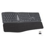 Tastiera wireless Ewent - Ergonomica - Batteria ricaricabile al litio da 300 mAh - Tasti a basso profilo e silenziosi - Colore nero