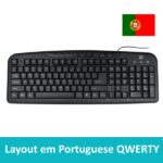 Tastiera Ewent con cavo USB - Disposizione portoghese QWERTY PT - Plastica ABS - Tasti silenziosi - Cavo da 1