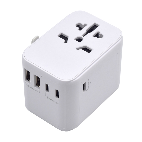 Adattatore da viaggio universale Ewent - Connettori per Europa (Schuko) Adattatore da viaggio universale Ewent - Connettori per Europa (Schuko)