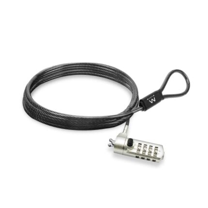Ewent Cavo di sicurezza per laptop - Lucchetto con combinazione numerica - Cavo in acciaio - Lunghezza 1