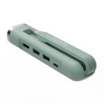 Ewent Hub USB-C 5 in 1 - 1x RJ45 - 1x HDMI 4K - 1x USB-C - 2x USB-A - fino a 1000Mbps - Colore verde pastello