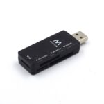 Lettore di schede esterno USB 2.0 Ewent - Velocità di trasferimento fino a 480 Mbps - Colore nero