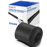 Ewent Manicotto organizzatore cavi in poliestere - Chiusura in velcro - 2 m - 100 mm - Colore nero